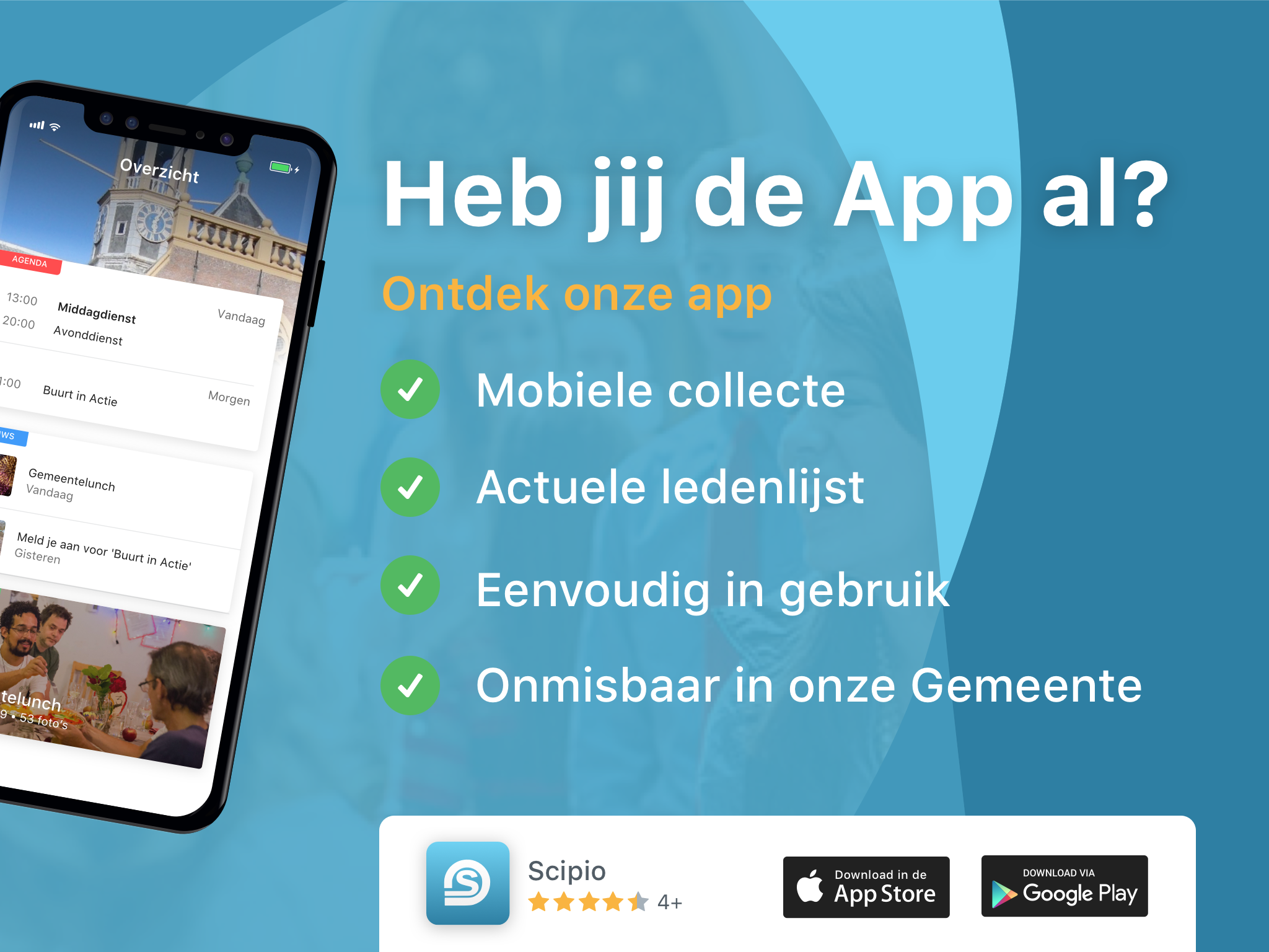 scipio app beamer leden collecte